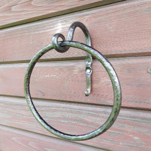 <b>Wall</b> <b>Mounted</b> Metal <b>Towel</b> <b>Rail</b> Hand Forged Blacksmith <b>Towel</b> Holders Hand Forged Iron <b>Towel</b> Ring - Product Image 6