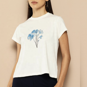 Camiseta de Algodón Oversize de Alta Calidad para Mujer, Hombros Caídos, Corte Holgado, Estilo Urbano para Verano, Cuello Redondo, Manga Corta, Tejido Jersey - Product Image 4