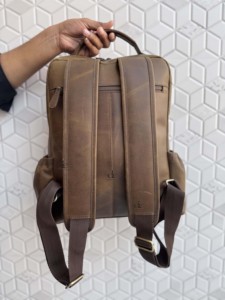 Nouveauté 2026 Sac à dos en cuir véritable style vintage souple pour ordinateur portable, durable, usage quotidien, unisexe, style minimaliste - Product Image 3