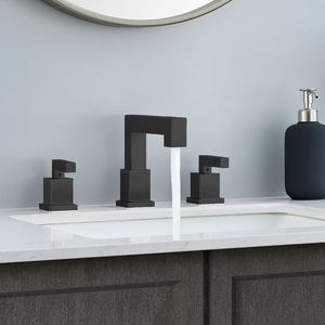 Rubinetto da Bagno a Cascata a 3 Fori Nero Opaco Stile Antico con 2 Maniglie per Lavabo, Design Moderno Pop - Product Image 6