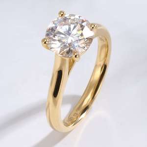 Anillo de laboratorio brillante redondo clásico personalizado de 1,2 CT para mujer, regalo de joyería elegante para boda o compromiso - Product Image 1