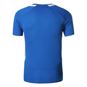 เสื้อฟุตบอลแขนสั้นสีน้ำเงินแบบยูนิเซ็กซ์ พิมพ์ลาย ระบายอากาศได้ดี ซับเหงื่อ 100% โพลีเอสเตอร์ ทรงปกติ ใส่ได้ทุกฤดู พร้อมสกรีนชื่อผู้เล่น - Product Image 1