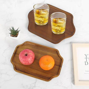 Plateau de service en bois d'acacia massif Plateau en bois naturel Planches décoratives pour charcuterie Fête Fruits Salade Fromage Plats Ins - Product Image 3