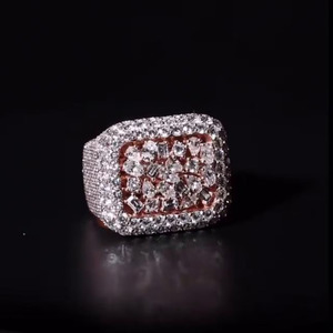 Mixed Cut Moissanite Diamond Iced Out Engagement <b>Ring</b> Custom <b>Statement</b> Pinky <b>Ring</b> 925 Sterling <b>Silver</b> Hip Hop Style Jewelry - Product Image 1