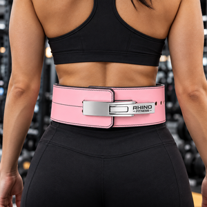 Ceinture de musculation en néoprène rose Rhino Fitness avec protection professionnelle, soutien lombaire réglable pour adultes - Product Image 4