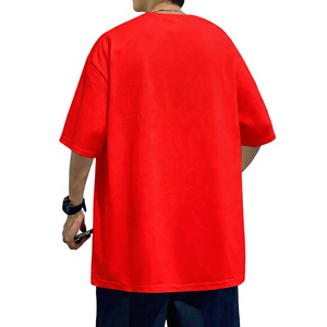 Camiseta de Algodón Lisa Extra Grande para Hombre, Manga Corta, Cuello Redondo, Color Sólido, Ropa Casual - Product Image 4