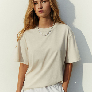 Camisetas de Lona Blancas Personalizadas al por Mayor, Unisex, de Algodón, Cuello Redondo, Manga Corta, Antiencogimiento - Product Image 6