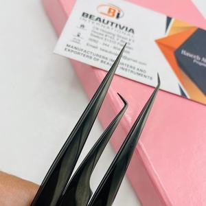 Pince à épiler d'extension de cils d'isolation fine en acier inoxydable de 14cm de marque personnalisée Outil à pointe pointue durable - Product Image 6