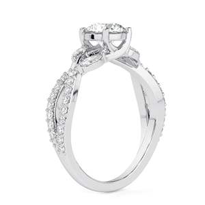 แหวนหมั้นและแหวนครบรอบสำหรับผู้หญิง ดีไซน์น่ารัก ตัวเรือนโรสโกลด์ ประดับเพชรทรงกลมเพาะเลี้ยงในห้องปฏิบัติการ - Product Image 4