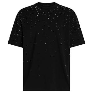 เสื้อยืดพิมพ์ลายเพชรเทียมสำหรับผู้ชายและผู้หญิง ขายส่ง เสื้อยืดลายกราฟิกประดับเพชร แฟชั่นเสื้อยืดผ้าฝ้ายสำหรับสตรีทแวร์ - Product Image 3