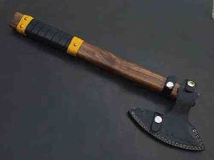 Nuevas llegadas: Hacha Vikinga de grado industrial con cabeza de acero de Damasco, mango de madera de fresno y grabado de león, 18 pulgadas - Product Image 2