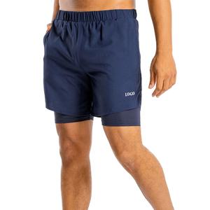 Pantalones cortos de entrenamiento personalizados para hombre con función de secado rápido transpirable 100% algodón colores sólidos logotipo personalizado ropa informal de verano - Product Image 1