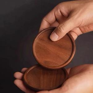 Posavasos de Madera de Acacia Natural Hecho a Mano, Duradero y Resistente a la Humedad, Bandeja para Servir Té y Café, Artesanía de Madera de Bambú - Product Image 1