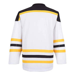 Heavyweight Knit Practice Wear Supplier White <b>Striped</b> Ice Hockey Jersey Blank Cut Sew Apparel Factory Custom - Product Image 6