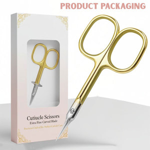 Stainless Steel Gold Plated Handle <b>Cuticle</b> Scissors Fine Tip Precision Nail Trimming Manicure Pedicure <b>Tool</b> - Product Image 3