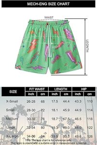 Pantalones Cortos Deportivos para Hombre, Estampado de Rayos Verdes, Ecológicos, de Secado Rápido, Transpirables, con Cordón Ajustable en la Cintura, Diseño Geométrico, para Verano - Product Image 3