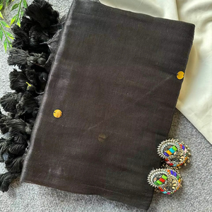 Indian Modern Designer Tissue Shimmer <b>Material</b> with Zari Weaving Work With <b>Sequins</b> Lace Border Work Saree with Blouse Pieces - Product Image 1