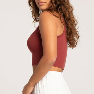 Solid Basic Hip Hop Streetwear Casual Custom Short Crop <b>Top</b> for Women Cotton Ribbed Summer Sleeveless Tank <b>Tops</b> with Ribbons - Product Image 6