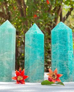 Torre de Amazonita de Alta Calidad, Piedra Preciosa Natural Tallada, Amuleto de Amor Feng Shui, Obelisco de Cristal Pulido, Figura Decorativa para el Hogar - Product Image 3