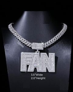 Colgante de letra de diseño personalizado glamoroso en plata de ley con VVS Moissanite Diamond Sparkling VVS Diamond charm diseño de moda - Product Image 5