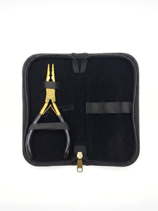 Pince à extensions capillaires de qualité supérieure en acier inoxydable doré avec logo personnalisé et poignée noire – Outil professionnel pour extensions de cheveux - Product Image 4