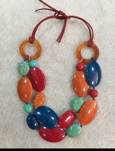 Collar de moda cristiano con cadena de cuentas de resina multicapa Gloss Crafts, diseño de eslabones coloridos, chapado personalizado para mujer - Product Image 4