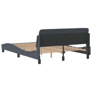 Cadre de lit rembourré en velours gris foncé de 53.9 "x 74.8" sans matelas Lits rembourrés - Product Image 6