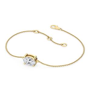 Bracelet chaîne solitaire en or rose 9 carats de qualité supérieure avec diamant de laboratoire taille ovale 0,53 CTW - Product Image 6