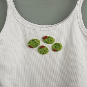 Casual Chic Seed Beads Embroidered Sleeveless <b>Top</b> Colorful Seed Beads Fashion Embroidery Tank Apparel - Product Image 6
