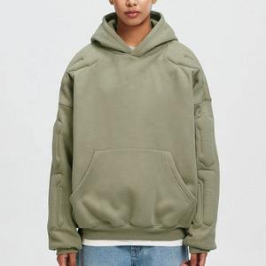 Sudadera con cuello redondo en blanco para hombre, Sudadera con capucha en relieve, Jersey de algodón con logotipo personalizado, sudaderas con capucha para hombre de talla grande - Product Image 1