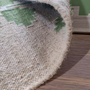 Alfombra de Lana Tejida a Mano con Patrón Geométrico de Diamantes para Sala de Estar - Product Image 4