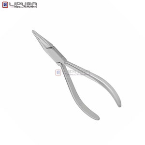 Pinzas Profesionales de Punta Plana para Prótesis, Mandíbulas Lisas, Acero Inoxidable, Longitud 14.5 cm, Instrumentos Médicos Dentales y de Ortodoncia - Product Image 5