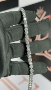 Shining Moissanite Diamond Tennis Chain <b>Bracelet</b> Handcrafted 925 <b>Sterling</b> <b>Silver</b> Jewelry Perfect For Birthday & Anniversary Gift - Product Image 2