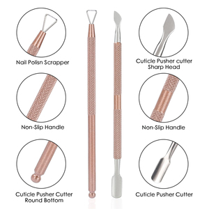 Good Supplier New Arrival Professional Grade Rose Gold Manicure <b>Kit</b> Multi-Functional Cuticle Pusher & <b>Nail</b> Bed Maintenance Tool - Product Image 3