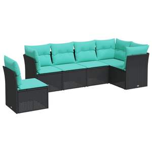 Ensemble de canapés de jardin noir et bleu - Product Image 2