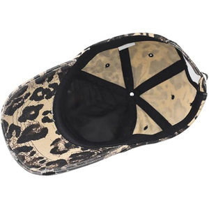 <b>Leopard</b> <b>Print</b> Baseball Cap 6-Panel Adjustable Snapback Corduroy Unisex Fashion <b>Hat</b> Spring Summer Casual Wear - Product Image 3