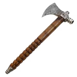 Hacha Tomahawk de Acero al Carbono OEM Personalizada, Mango de Madera de Palisandro, Herramienta Táctica de Caza y Supervivencia, 300 mm, 1 Año de Garantía - Product Image 1