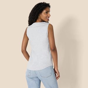 Camiseta Corta de Moda para Mujer, Top sin Mangas de Algodón Suave, Camisola Informal Ajustada y Elástica, Chaleco Moderno para el Verano, Ropa Deportiva para el Gimnasio - Product Image 5