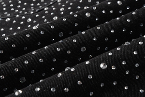 Shorts en jean pour hommes et jeunes garçons, coupe skinny, respirants, avec strass, style cinq poches - Product Image 4