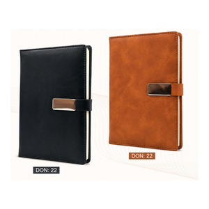 Carnet de notes et agenda personnalisé en cuir PU avec fermeture à sangle pour le bureau, les réunions d'affaires, l'écriture de notes et coffret cadeau - Product Image 1