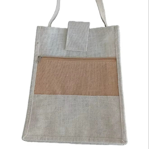 Pochette de classement A4 en jute écologique avec fermeture Velcro – Organisateur de documents durable pour conférences professionnelles - Product Image 1