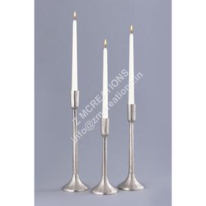 ชุดเชิงเทียนทรงเสาทำมือแบบเรียบง่าย 3 ชิ้น ทนความร้อน ผิวโครเมียม น้ำหนักเบา ตกแต่งคริสต์มาส อีสเตอร์ - Product Image 1