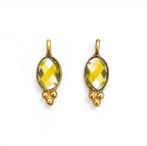 Citrine Gemstone 6x4 MM Oval Bezel Gemstone <b>Charms</b> Pendant - Handmade <b>Charm</b> for Making <b>Bracelet</b> Necklace - Product Image 1
