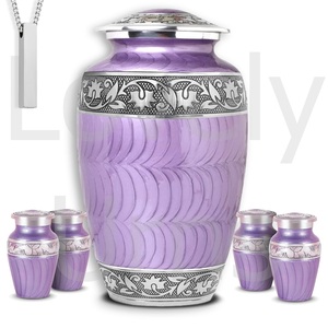 Purple Set of 6 Cremation <b>Urns</b> <b>Large</b> Adult 4 Keepsakes Necklace Handcrafted Memorial Funeral OEM ODM Factory - Product Image 2