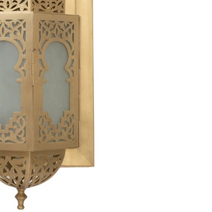 2025 Latest High Quality Brass Metal <b>Moroccan</b> Lamp Wall Mounted for Outdoor Home <b>Decor</b> Elegant Metal Lantern - Product Image 2