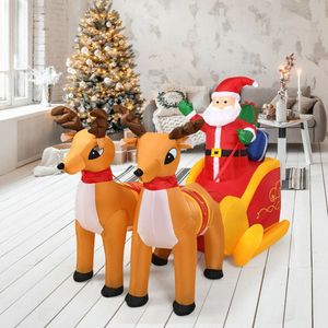 Babbo Natale Gonfiabile da Esterno Impermeabile di 2,3 Metri con Doppio Cervo e Slitta, Decorazioni Natalizie per Giardino - Product Image 3