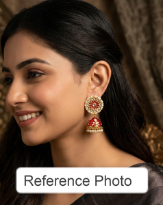 Juego de pendientes Meenakari Kundan con perlas para mujeres y niñas |   Joyería india, pakistaní y punjabí |   Recuerdo de Boda Nikah Heena Haldi - Product Image 1