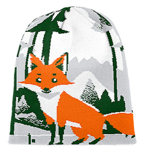 Bonnet tricoté jacquard personnalisé avec logo, tendance, en acrylique de haute qualité, chaud, pour l'hiver, uni, teint, avec pompon 2025 2026 - Product Image 1