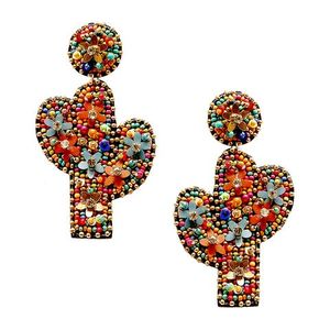 Best quality Bohemian Beach Party Earrings small peach coloured beaded bird Colorful Fashion earring for <b>girls</b> from India - Product Image 5