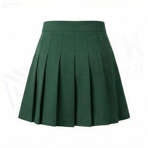 Jupe plissée mini pour femme, couleur unie, taille haute, respirante, en polyester, coupe classique, pour toutes les saisons - Product Image 2